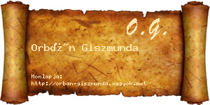 Orbán Giszmunda névjegykártya